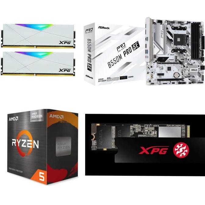 Paket Processor Gaming Amd Ryzen 5 5600G Box Ram Ddr4 16Gb Rgb B550 New Stok