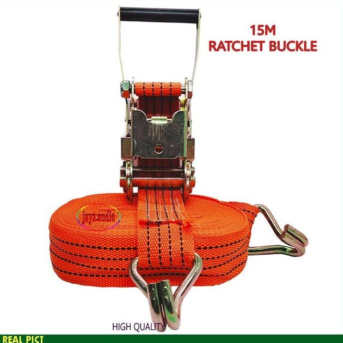Tali Krek Pengikat Barang Panjang 15 Meter Ratchet Buckle Tali Truk Cargo Lashing