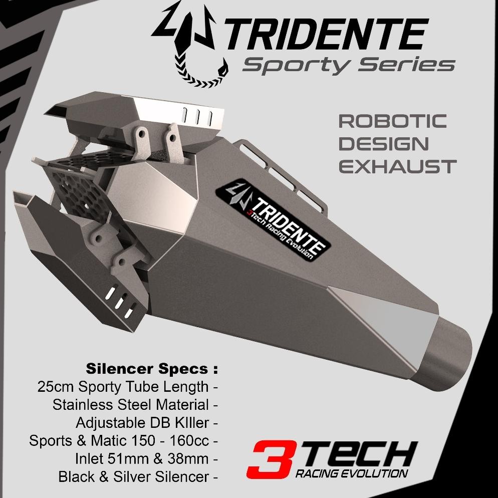 Premium Motor Sport & BEBEK 125cc-160cc Fullsystem Knalpot Tridente Scorpion Robotic Design CBR150R 