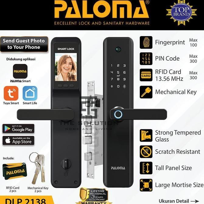 Smart Door Lock Paloma Dlp 2138 Gagang Kunci Pintu Kemera Digital Smart Home Wifi