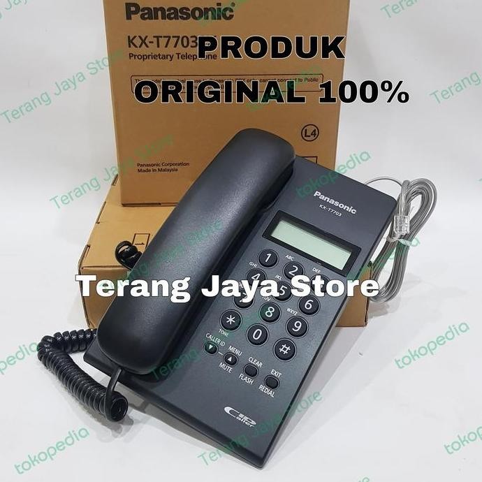 TERBARU - Telepon Kabel Panasonic KX-T7703 (Hitam) Pesawat Telepon Rumah T7703