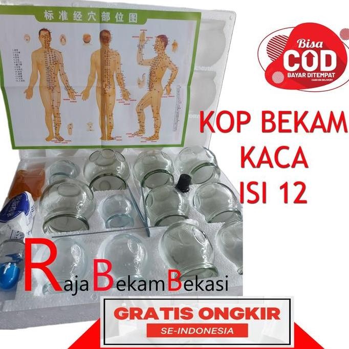 TERBARU - Kop Bekam Kaca isi 12 / Kop Bekam Api isi 12 Komplit