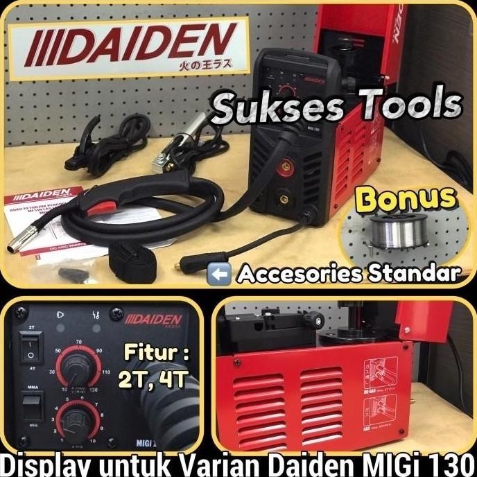 Mesin Las Izumi Daiden Mig 130 Mig130 MMA Tig Flux Mig CO tanpa Gas
