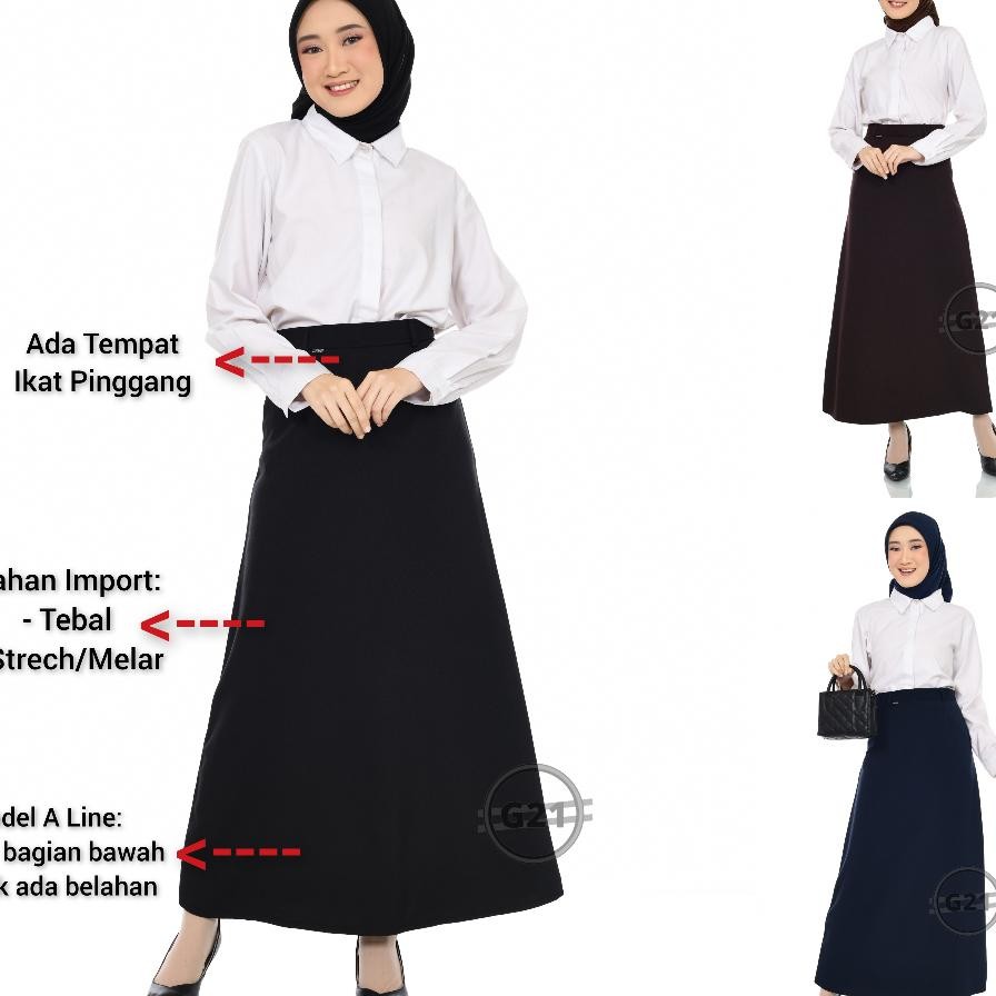 Rok Kerja Wanita Panjang Rok Hitam Panjang A Skirt Payung Standar Dan Jumbo Bsize Rok Panjang Kantor