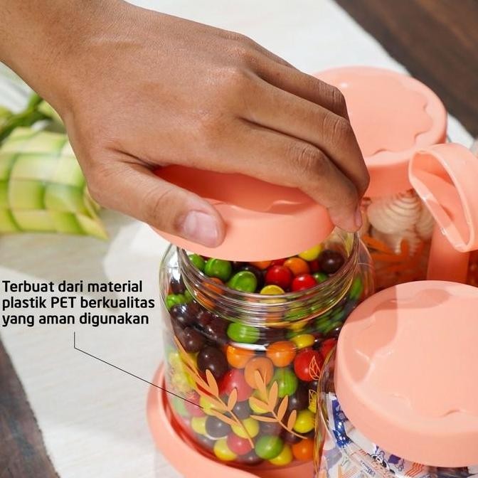 Toples plastik Kue Kering Lebaran Bening Cantik Unik Angie Canister