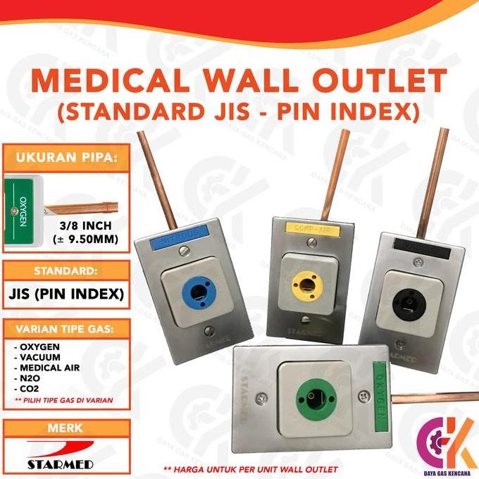 Starmed Medical Wall Outlet Gas Medis Standard JIS (Pin Index) - Kotak