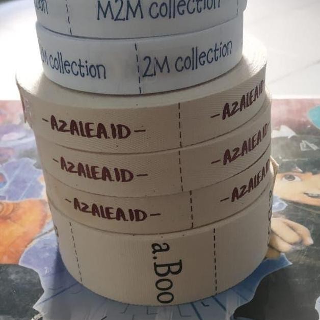 

Premium cetak sablon label pita katun 3cm