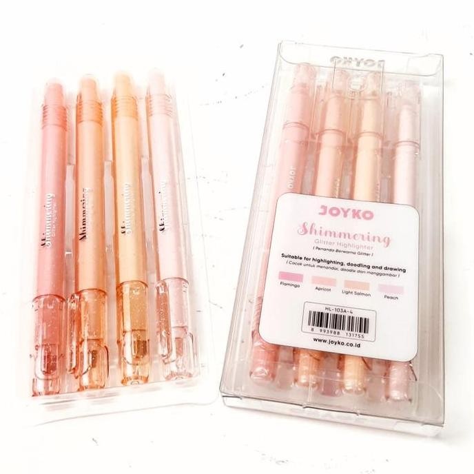 

Up Harga Grosir (1Kotak/4Pcs ) Glitter Highlighter Pen Hl-103A-4 Joyko Original