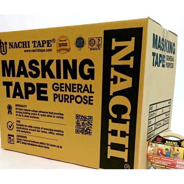 

Dus Nachi Masking Tape Lakban Kertas Cream 12 Mm X 20 Yard