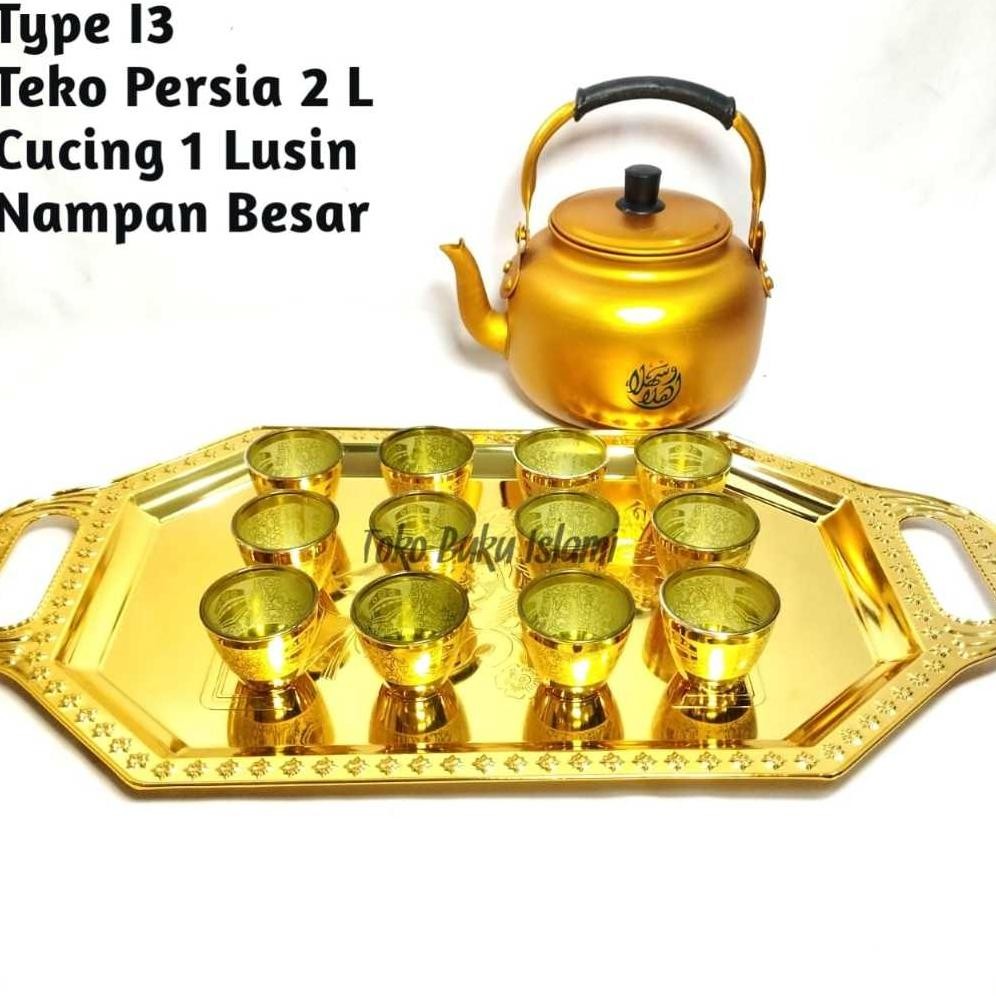 DOUBLE SAFETY 1 SET TEKO, GELAS DAN NAMPAN UNTUK AIR ZAM ZAM || HAJI UMROH SOUVENIR HAJI UMROH