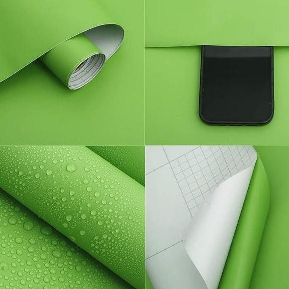 

Wallr Stiker Dinding Polos Hijau Uk 45Cm X 10M