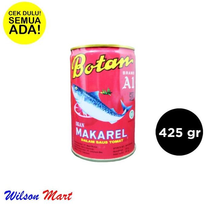 

BOTAN IKAN MAKAREL DALAM SAUS TOMAT 425 GRAM MACKEREL TOMATO SAUCE A1 H24