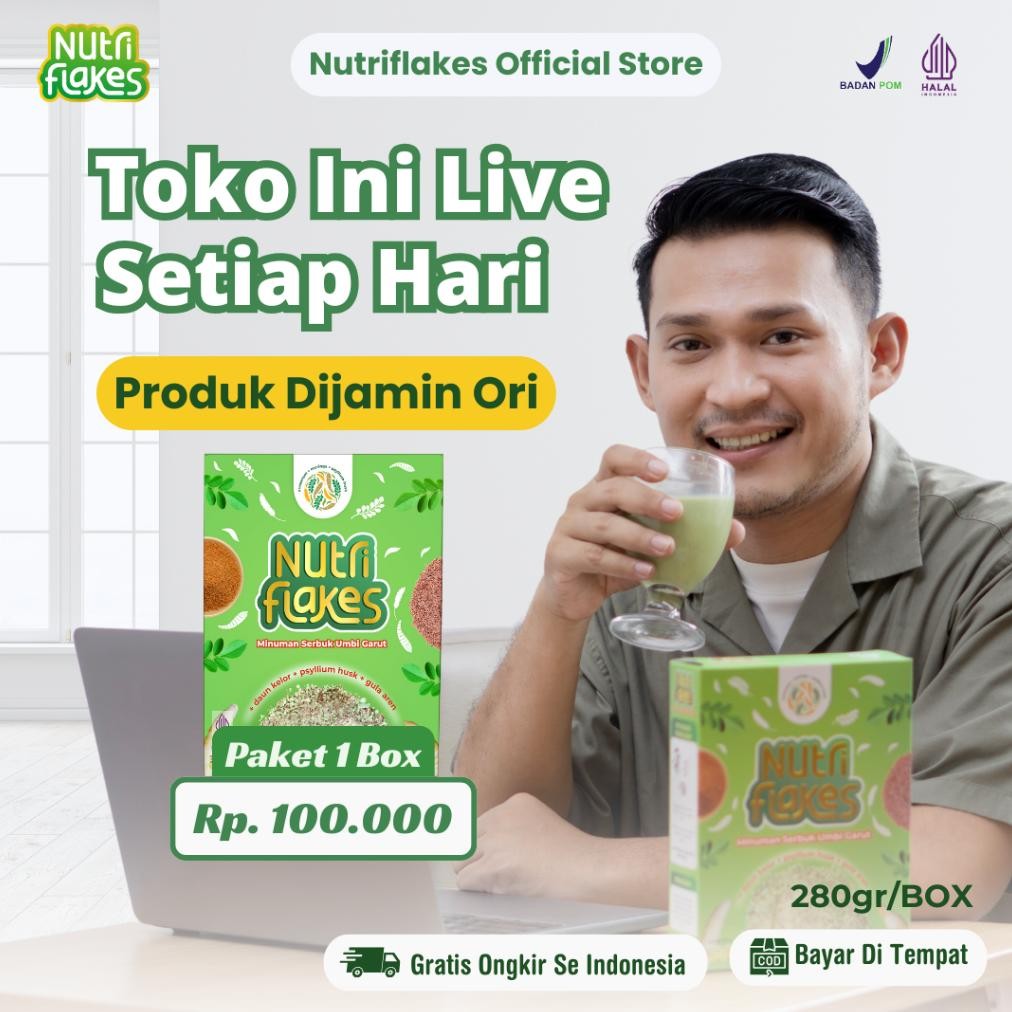

Nutriflakes Sereal Umbi Garut Membantu Meredakan Asam Lambung Paket 1 Box