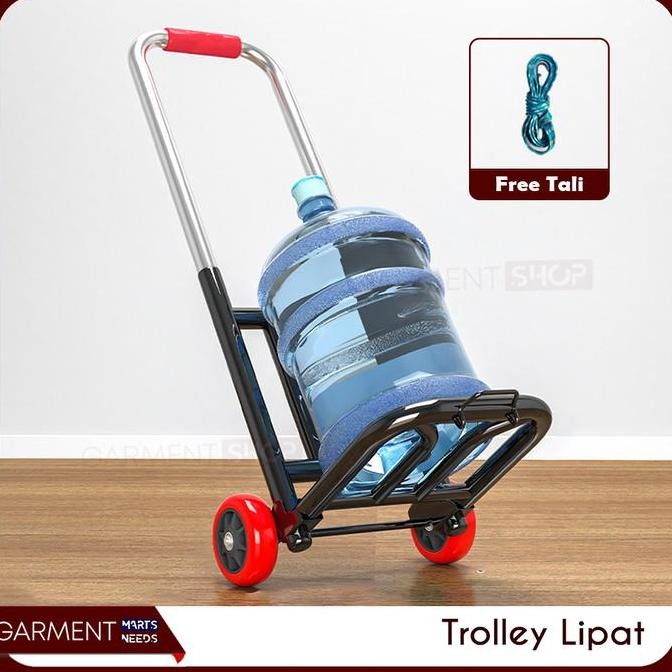 Troli Lipat Besi Dorongan Pegangkut Barang Aqua Galon Trolley Tali