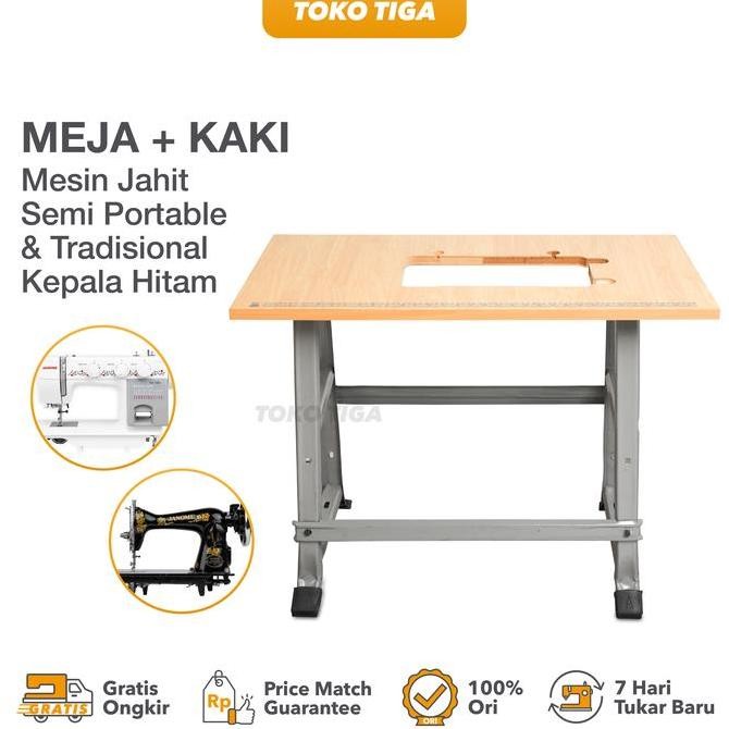 Meja & Kaki Mesin Jahit Semi Portable & Tradisional Kepala Hitam