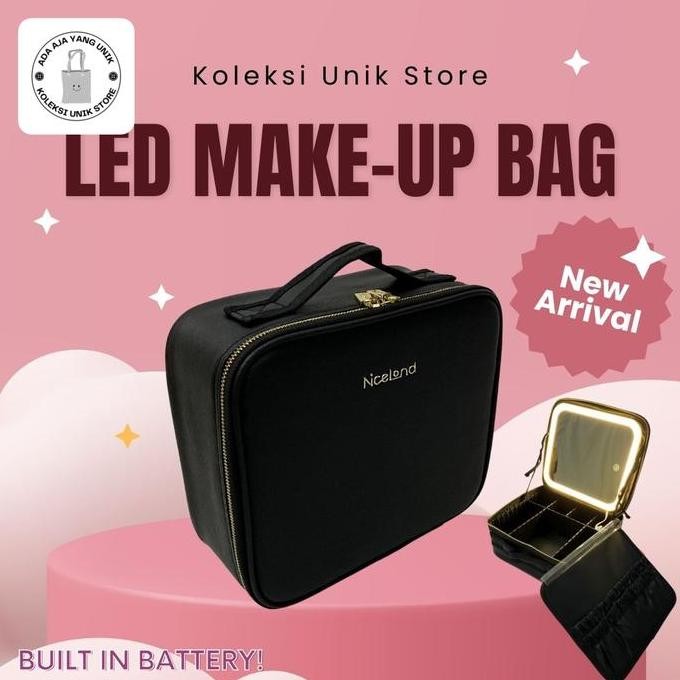 LED Make Up Bag - LED Beauty Case - Kotak Make Up Lampu Traveling
