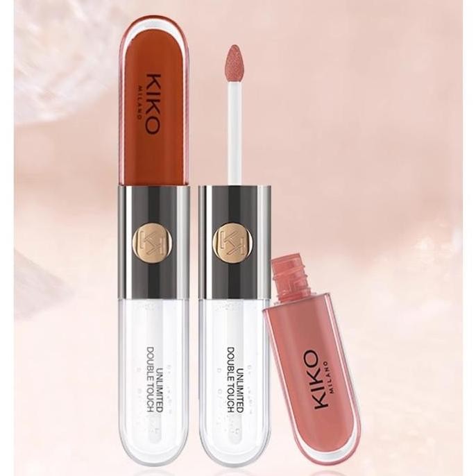 Kiko Milano Liquid lipstick 6ml/Kiko Milano Mihzee Double Lip Gloss Fog Matte 2 in 1 Double Touch Li