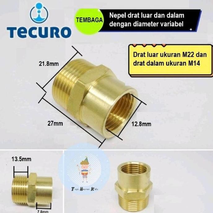 Sambungan Connector Nepel Male M22 To Female M14 TH02