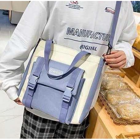 

Spesial Tas Ransel Sekolah Kuliah Anak Cewek 4Pcs Tote Sling Bag Impor Premium