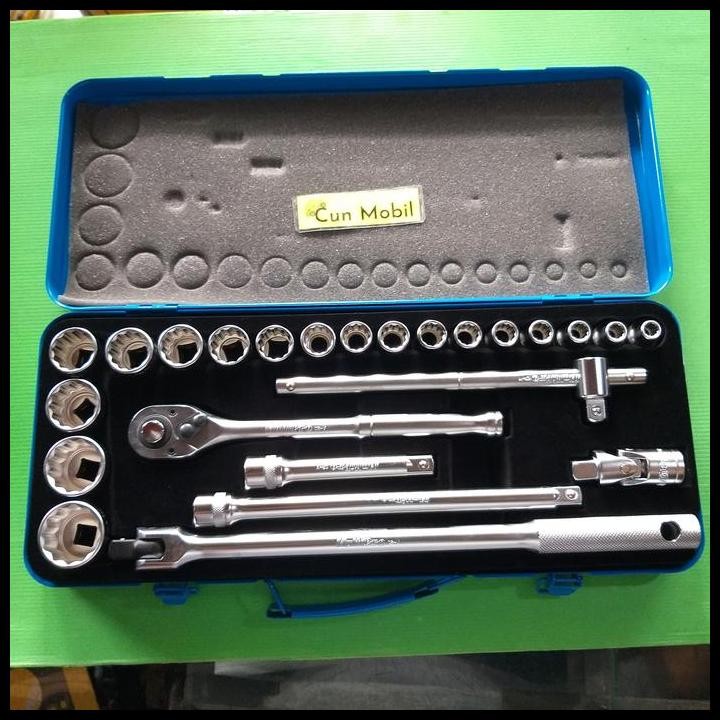 DISKON KUNCI SOK SET 1/2" 12PT ISI 24PC MERK MULTI PRO BOX KALENG GOOD QUALIT 