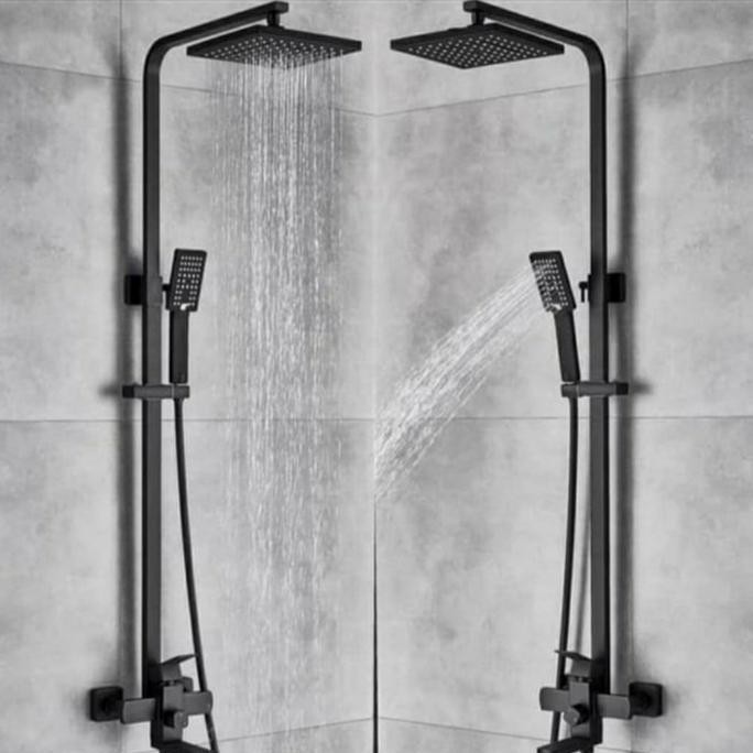 SHOWER TIANG SET MODEL TOTO WASSER BLACK/SHOWER COLUMN 3 WAY HITAM