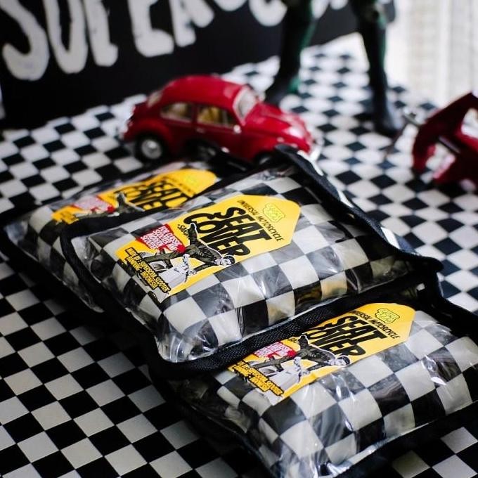 HARGA DISC - SEAT COVER CHECKERBOARD SARUNG JOK MOTOR CATUR VESPA KLASIK MODERN