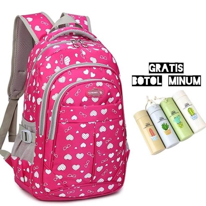 

Spesial Tas Ransel Anak Sekolah Sd Motif Love Gratis Botol Minum Fashion