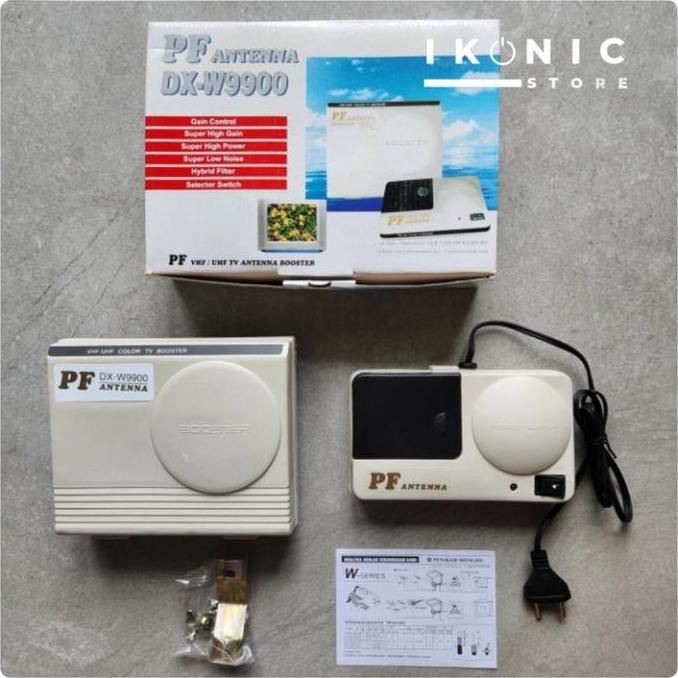 BEBAS ONGKIR - PF VHF / UHF Tv Antena Boster PF 9900 Booster Penguat Sinyal Antena Tv