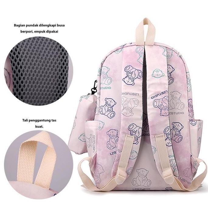 

Spesial Tas Ransel Anak Sekolah Perempuan Tas Backpack Anak Free Pouch Pensil Tas Sekolah Sd,Smp, Sma Import T 0073 S