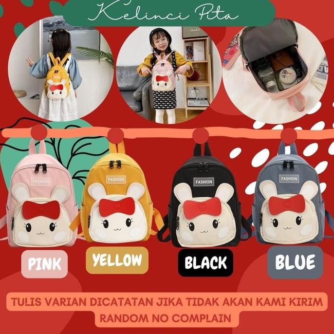 

Miliki Tas Anak Perempuan Ransel Motif Kelinci Pita Taspunggung Anak Sd Dan Tk