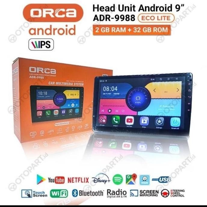 TERMURAH - Headunit android 9inch Orca Eco lite 2/32GB TV mobil