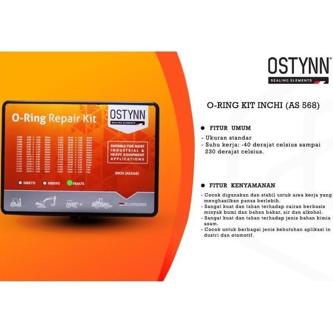 Oring Kit VITON75 OSTYNN O Ring Repair Karet Seal Set Box JIS / AS568