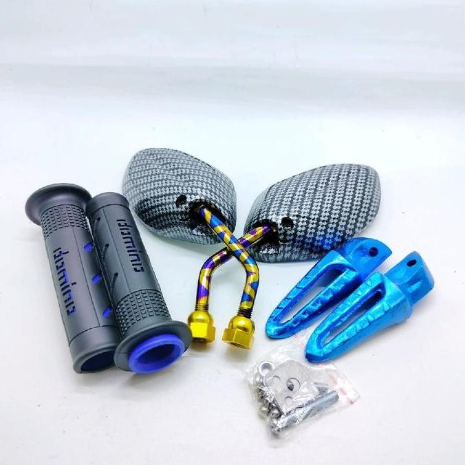 Paket Hemat Honda Beat  5 In 1 Item, Spion+Hangrip+Step+Tutup Oli+Tutup Baut  Paket Twotone Variasi 