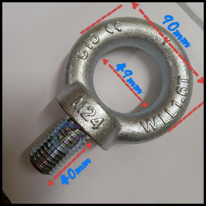 Eye bolt M24x40mm (eye 49mm-90mm) Bolt gantung 24mm