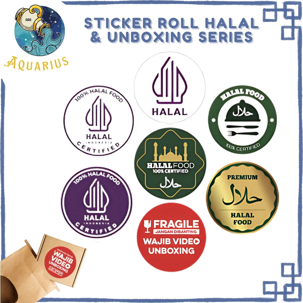

AQR - Stiker Label 500 Pcs Roll – Halal, Fragile, Unboxing Wajib untuk UMKM & Online Shop SS001