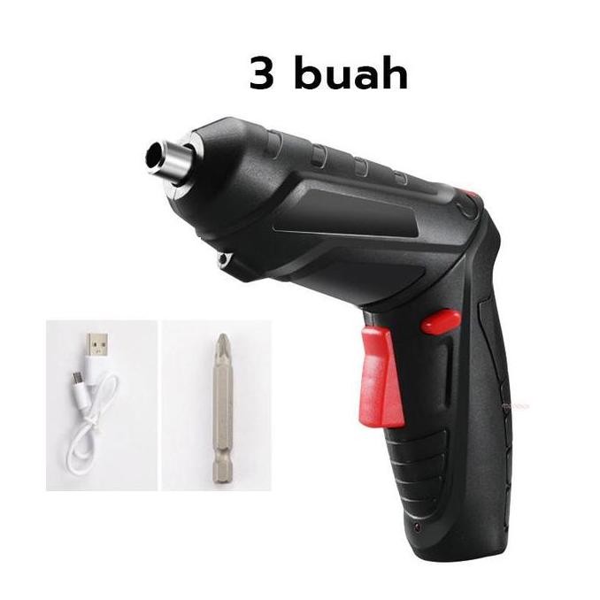 Bor 48Pcs Obeng Baterai Cordless Folding Li-Ion Toolbox Set  - Screwdriver Drill Set  Cas Charger 12