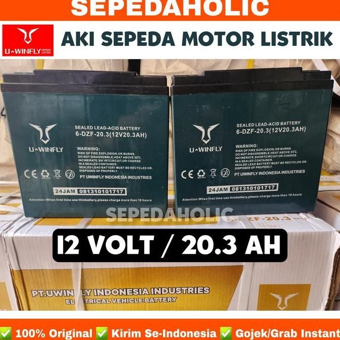Aki Kering Sepeda Motor Listrik UWINFLY 12 VOLT 20.3 AH (20 AH)