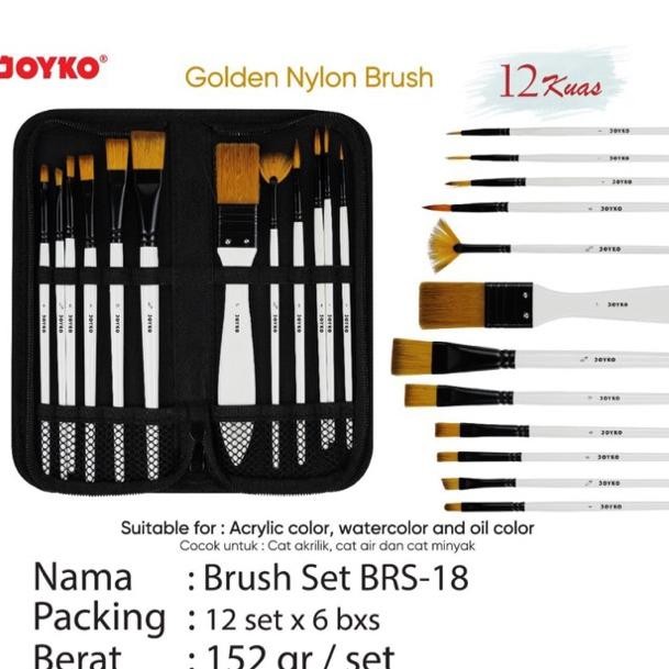 

Art Brush Set / Alat Lukis Kuas Set BRS-18 BRS 18 Joyko