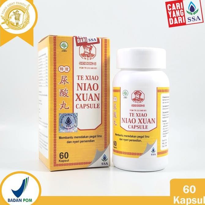 TE XIAO NIAO XUAN WAN CAPSULE (60 KAPSUL) / ASAM URAT / NYERI PERSENDIAN / PEGAL LINU
