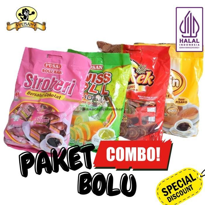 

Paket Combo Bolu Mix [Swissroll, Bolu Salut Cokelat, Brikek, Muffin, Sponge Cake]