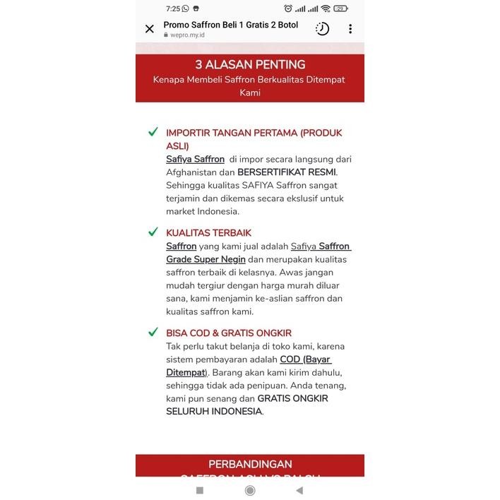 

Saffron | Safron 1 Gr Super Negin Grade A Premium