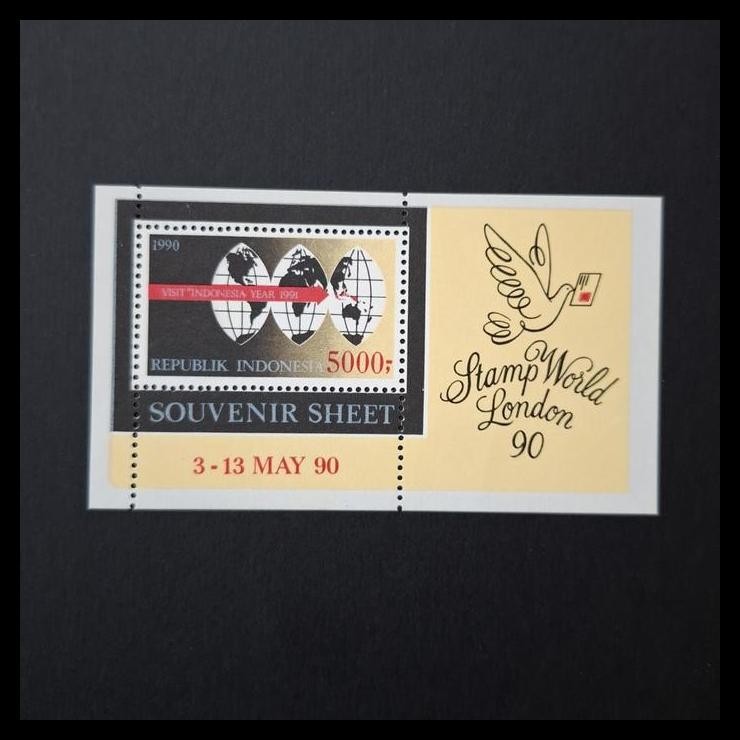 

HOT DEAL PRANGKO INDONESIA. SS 90. STAMP WORLD LONDON 1990. KAT. 100K. LANGKA