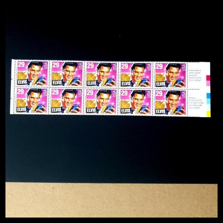 

TERBARU PRANGKO AMERIKA / USA. ELVIS. ROCK & ROLL SINGER, 1935-1977. BLOK-10