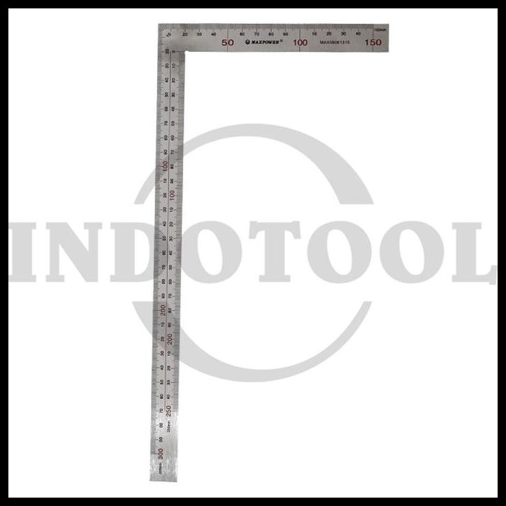 

TERMURAH PENGGARIS SIKU L STAINLESS STEEL SQUARE RULER 10" (500X250MM) MAXPOWER !