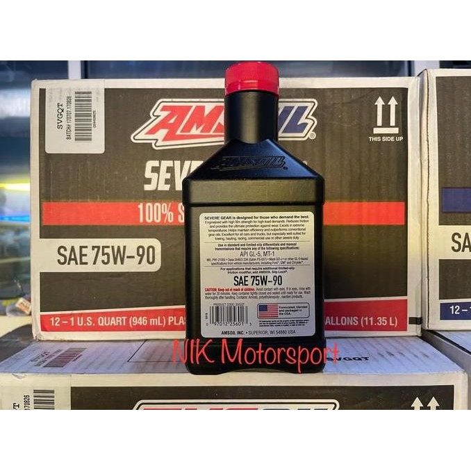 Amsoil Severe Gear 100% Synthetic Gear Lube 75W90 / 75W140 - Amsoil Oil Lsd - 946Ml