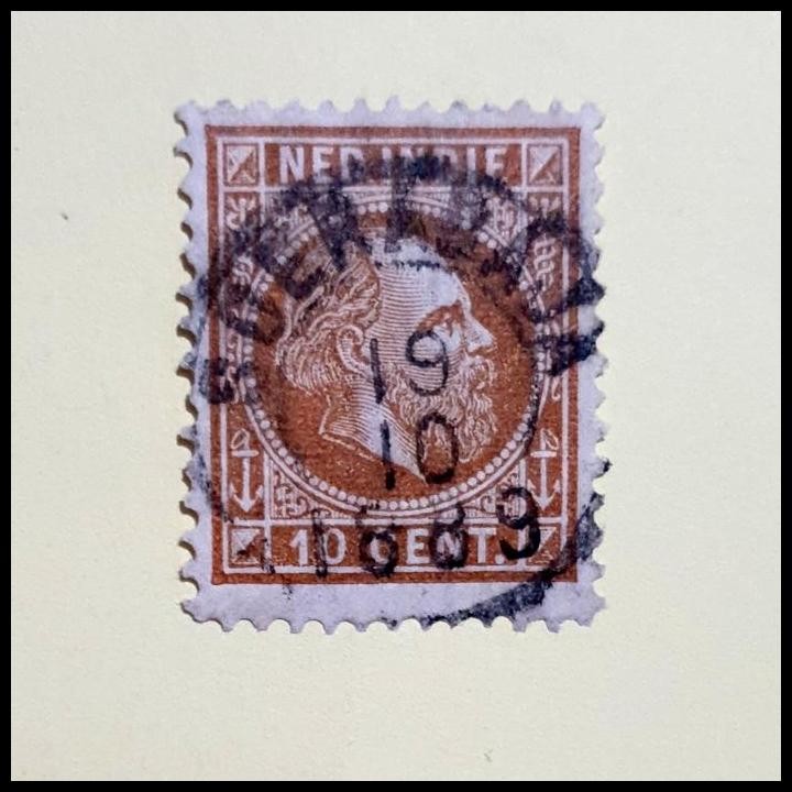 

BEST DEAL PRANGKO NED INDIE KING WILLEM III10 CENT CAP POS, SOERABAJA 19.10.1889 !!!
