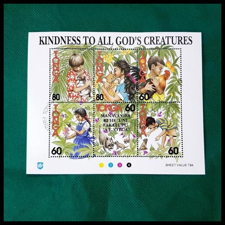 

BEST DEAL PRANGKO TONGA. KINDNESS TO ALL GOD'S CREATURES. HARGA KAT. $14.00 !!!