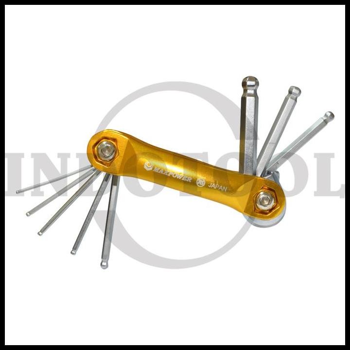 TERMURAH KUNCI L LIPAT / KUNCI L SET LIPAT 8 PCS MAXPOWER 