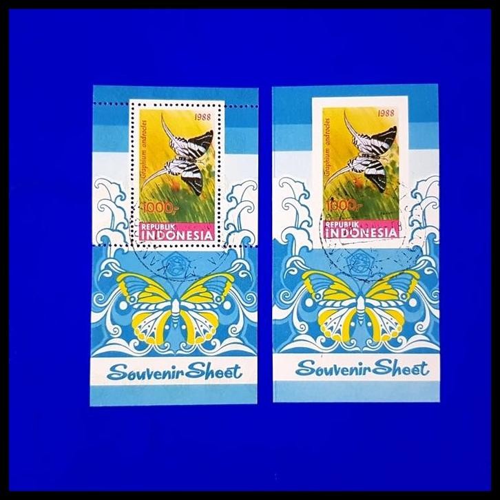 

TERBARU PERANGKO/PRANGKO INDONESIA 1988. SS KUPU KUPU. PERF+IMPERF. KAT. 150K !