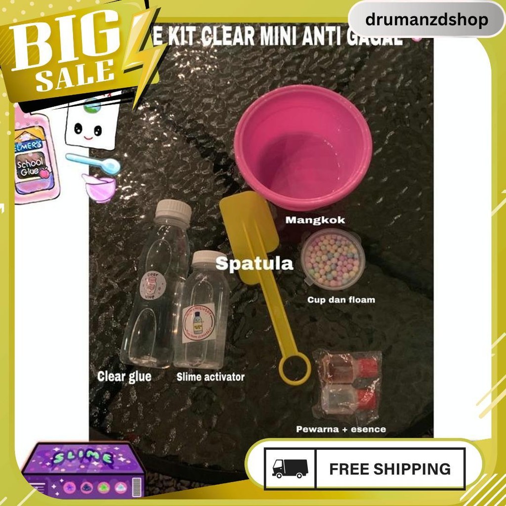 Slime Kit Clear / Original Kecil Murah || Slime Kit Anti Gagal 6.6
